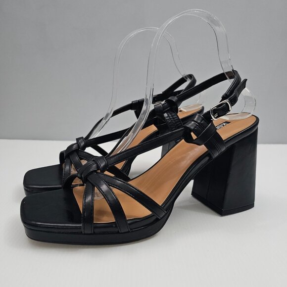 Kensie Leilany Platform Sandal Women 10 Black Strappy Block Heel Night Out 90s - Picture 15 of 15